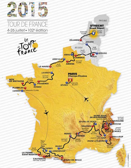 Tour de France map
