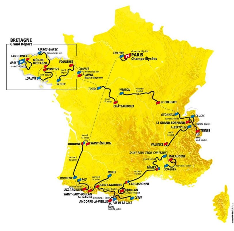 Carte du Tour de France