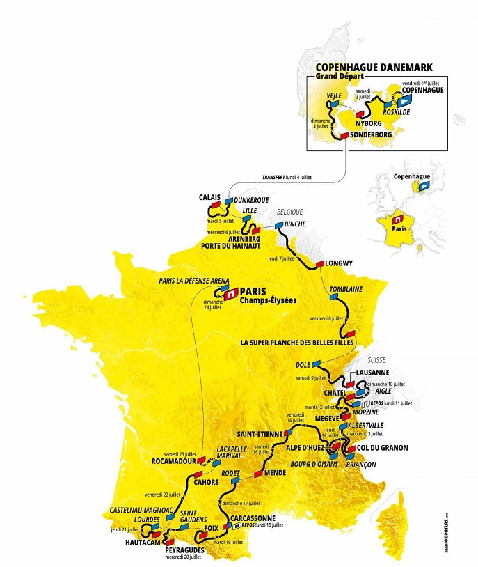 Carte du Tour de France