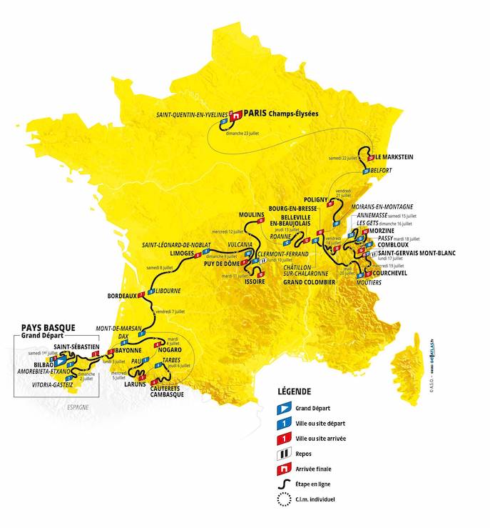 Carte du Tour de France