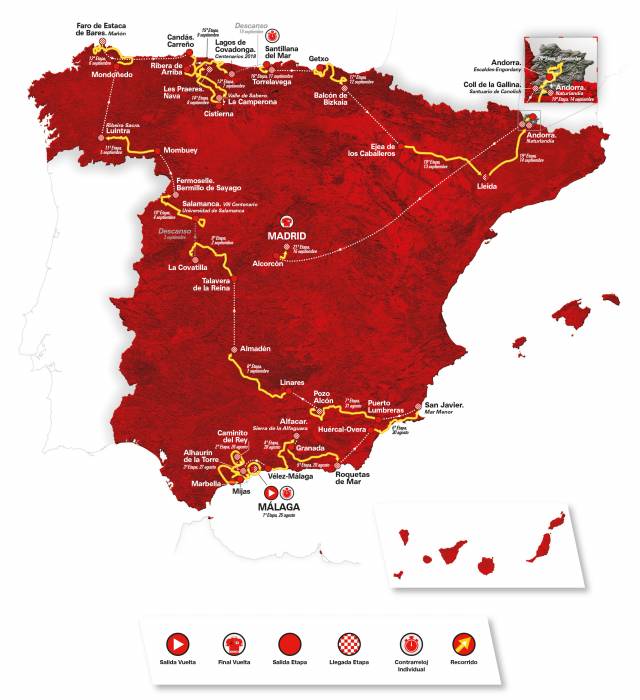 Carte de la Vuelta